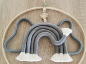 Animaux en macramé dans cercle